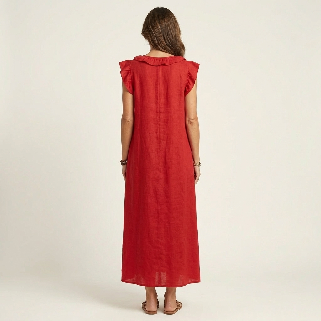 Robe Midi Femme avec Volants Élégants Lucyle