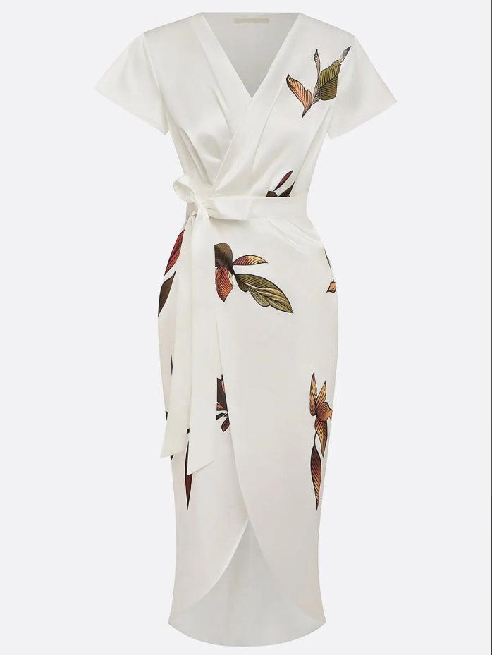 Robe Portefeuille Femme avec Motif Floral Lucyle