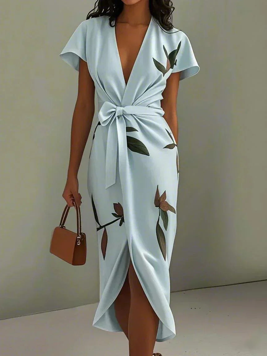 Robe Portefeuille Femme avec Motif Floral Lucyle