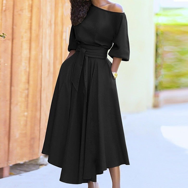 Robe Trapèze Femme avec Ceinture à Nouer Lucyle