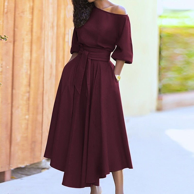 Robe Trapèze Femme avec Ceinture à Nouer Lucyle