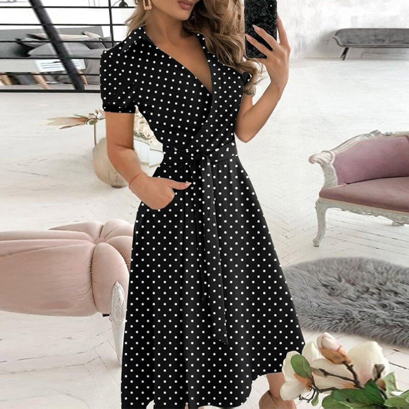 Robe Trapèze Femme avec Ceinture à Nouer Lucyle