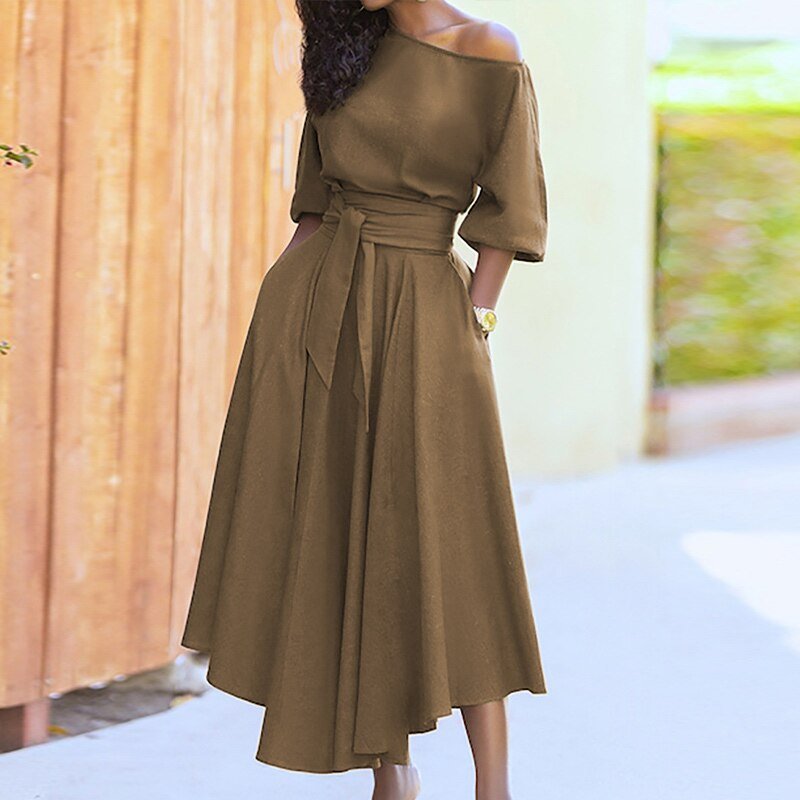 Robe Trapèze Femme avec Ceinture à Nouer Lucyle