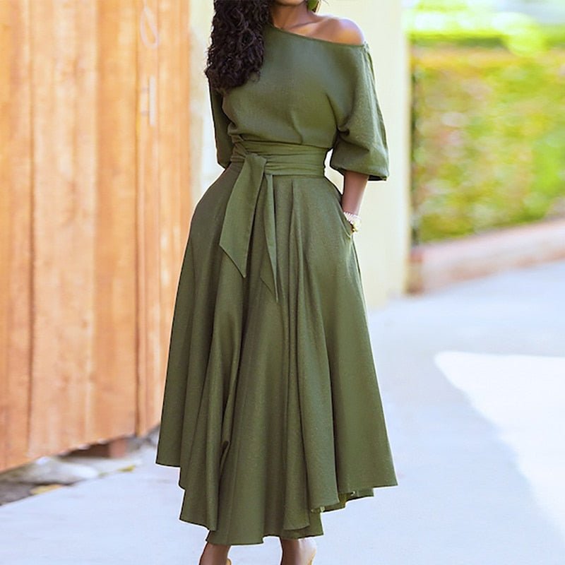 Robe Trapèze Femme avec Ceinture à Nouer Lucyle