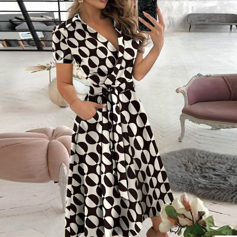 Robe Trapèze Femme avec Ceinture à Nouer Lucyle