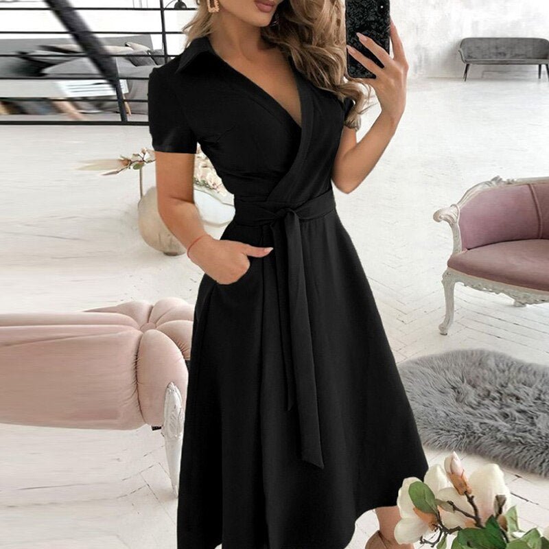 Robe Trapèze Femme avec Ceinture à Nouer Lucyle