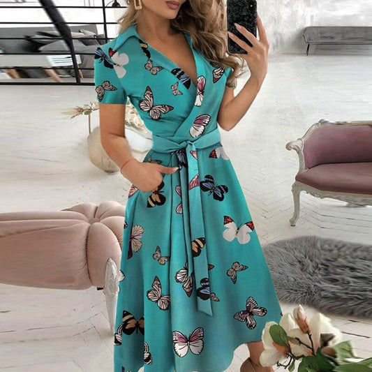 Robe Trapèze Femme avec Ceinture à Nouer Lucyle