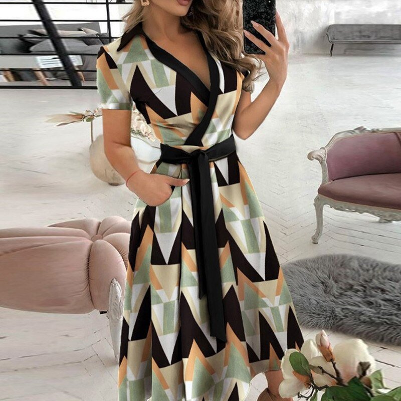 Robe Trapèze Femme avec Ceinture à Nouer Lucyle