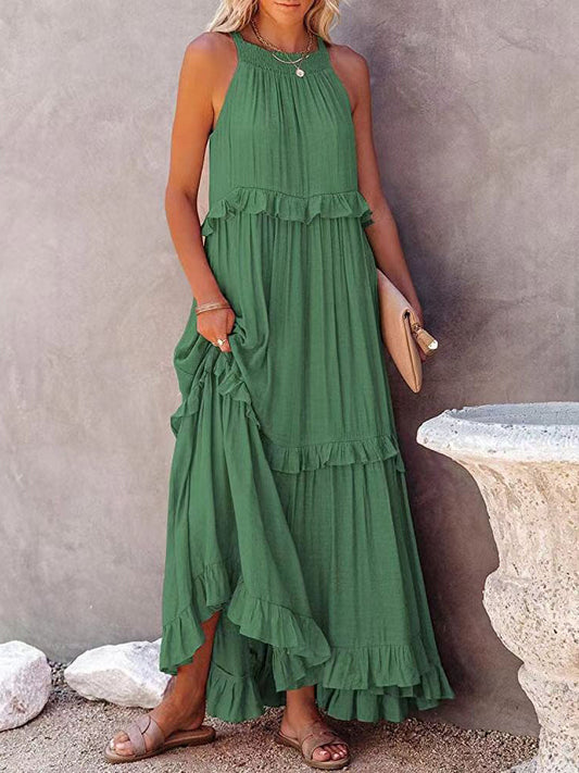 Robe Trapèze Femme avec Détail Volant Lucyle