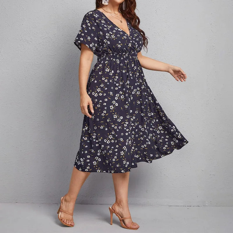 Robe Trapèze Femme avec Imprimé Floral Lucyle
