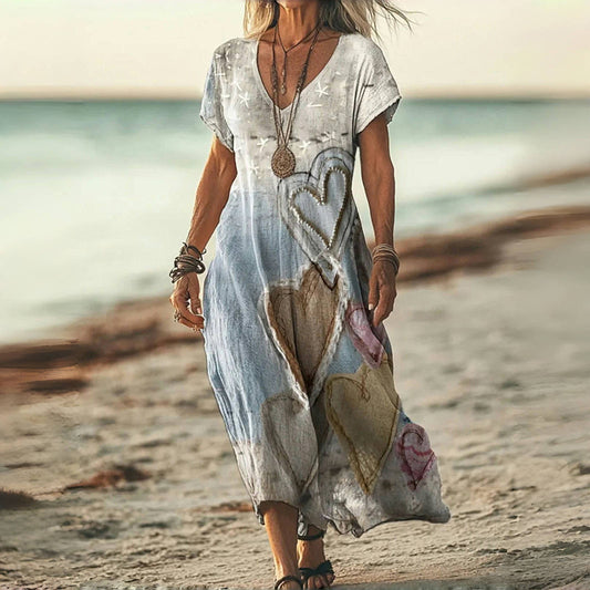 Robe Vintage Femme avec Imprimé Cœurs Lucyle