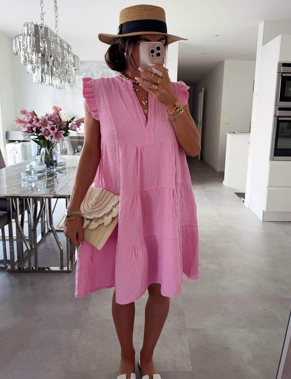 Robe d'Été Femme avec Manches Volantées Lucyle