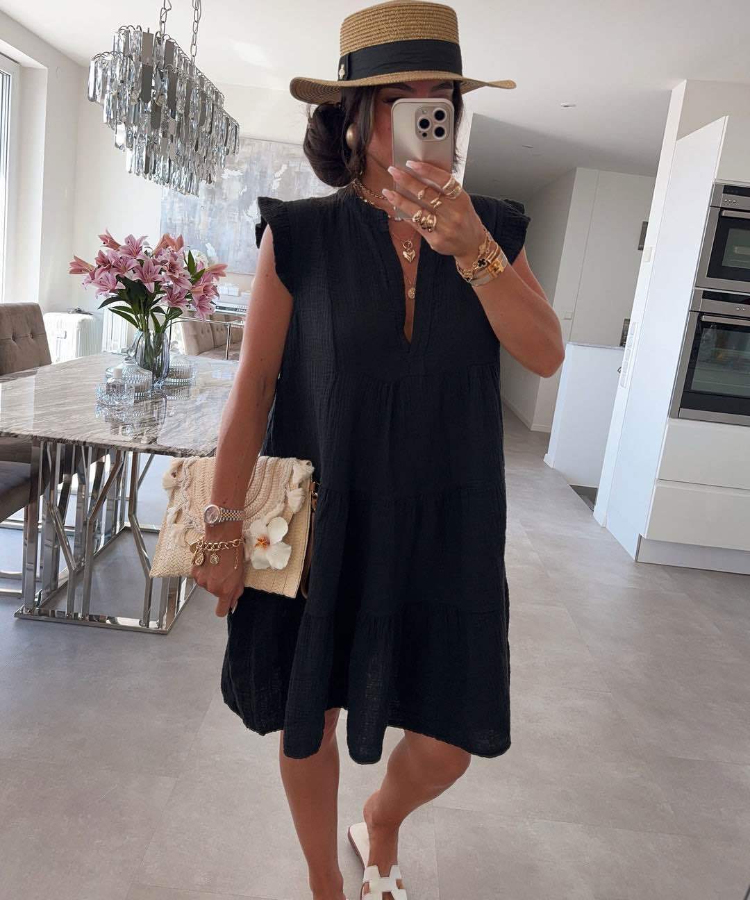 Robe d'Été Femme avec Manches Volantées Lucyle