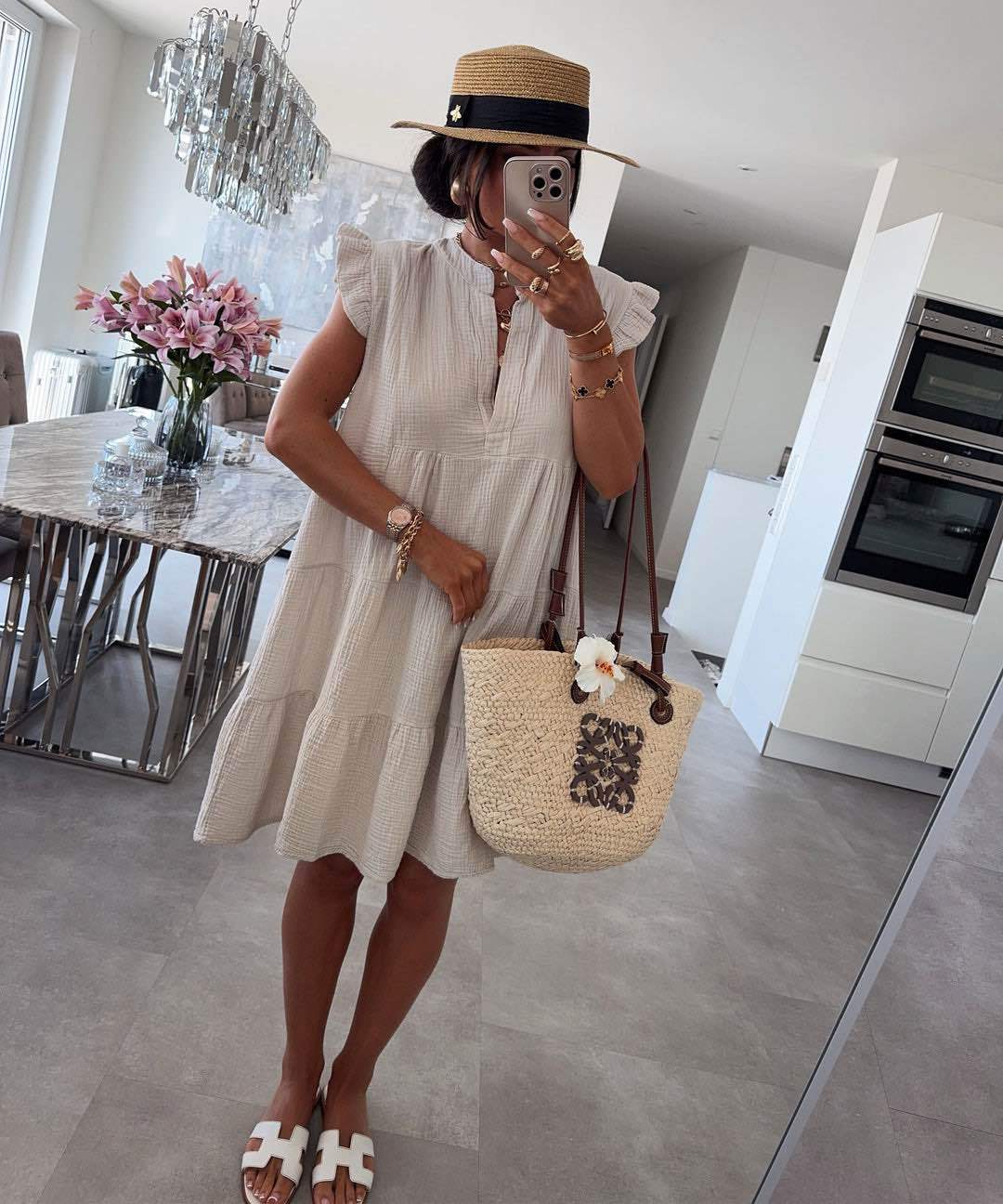 Robe d'Été Femme avec Manches Volantées Lucyle