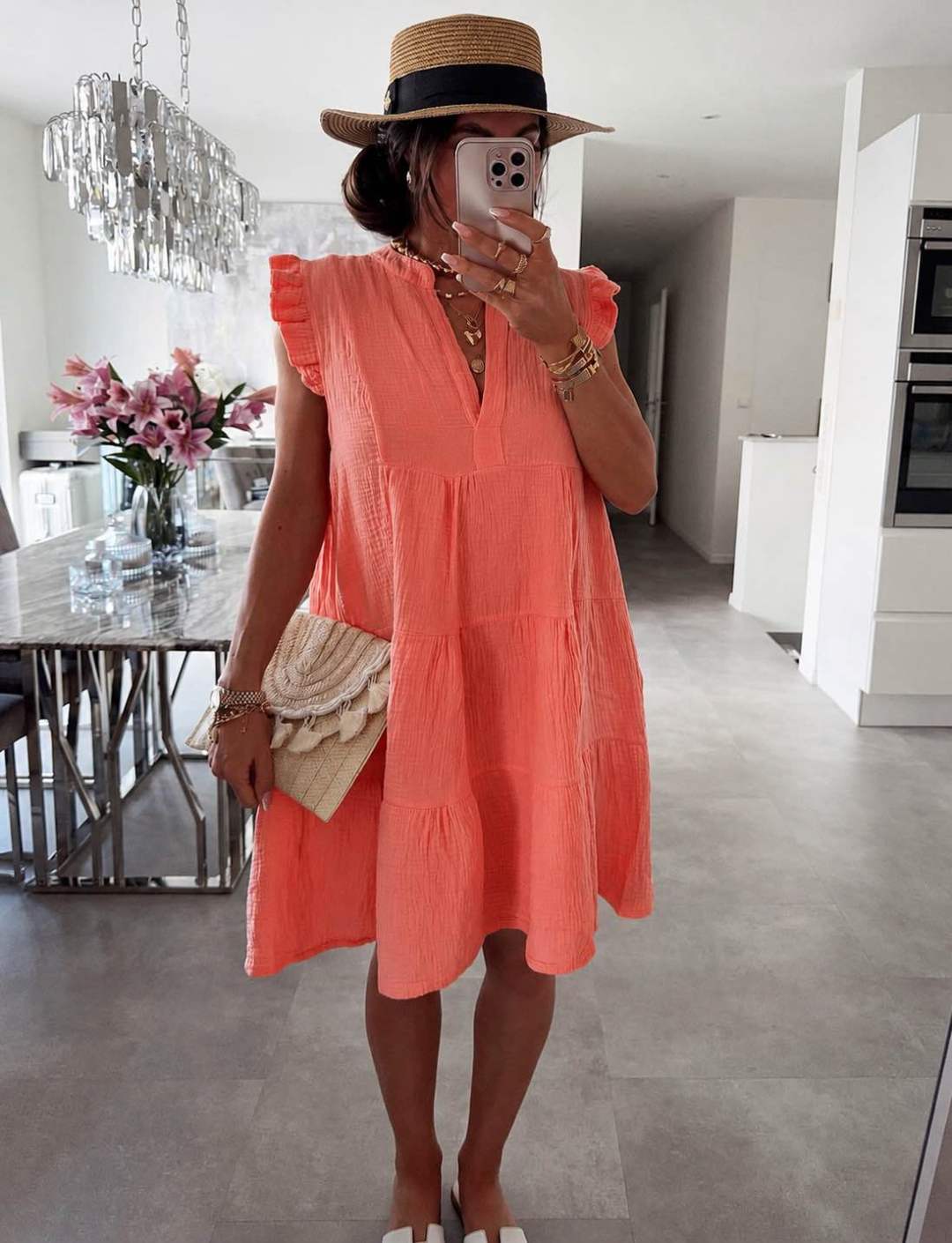 Robe d'Été Femme avec Manches Volantées Lucyle