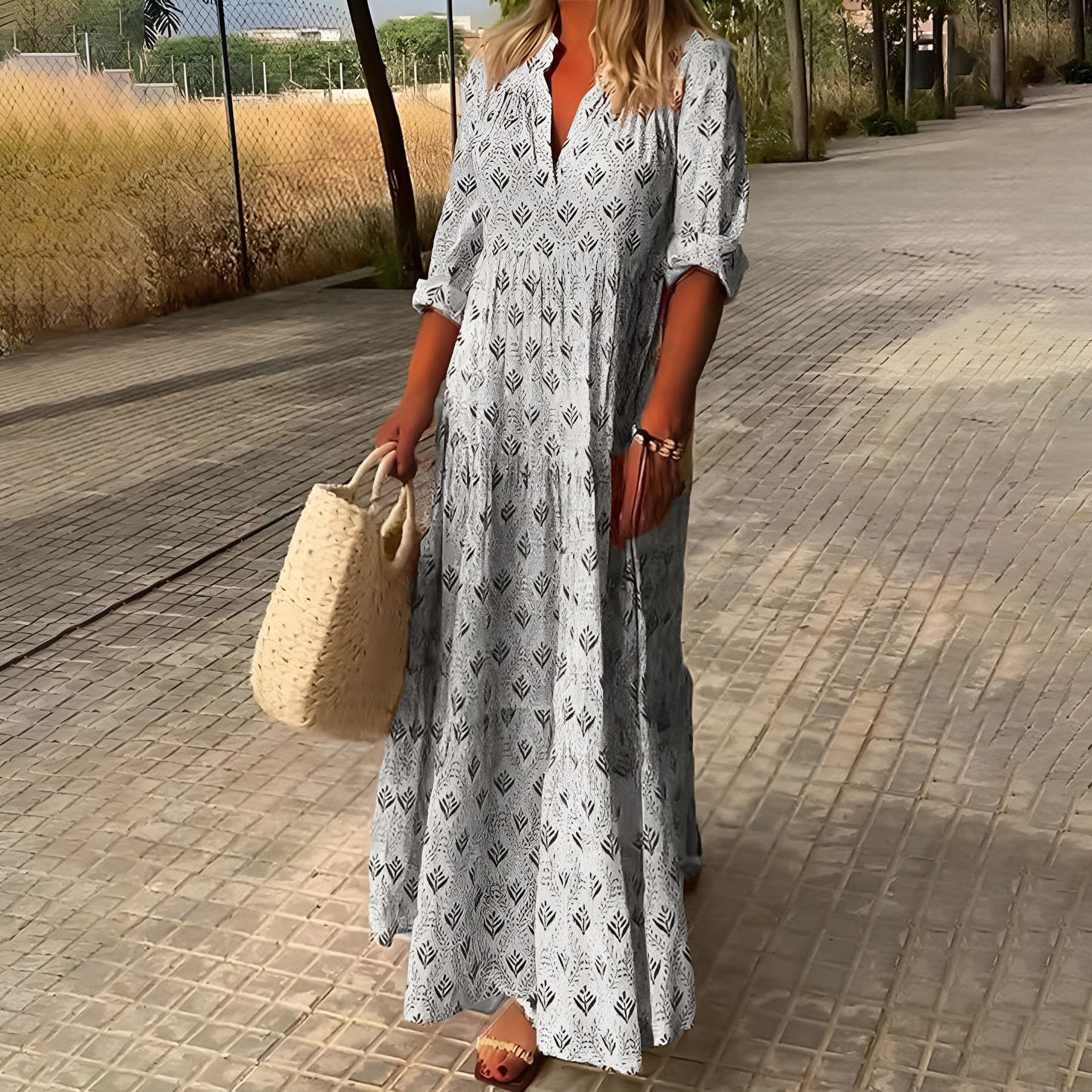 Robe d'été Femme avec Col en V Chic Lucyle