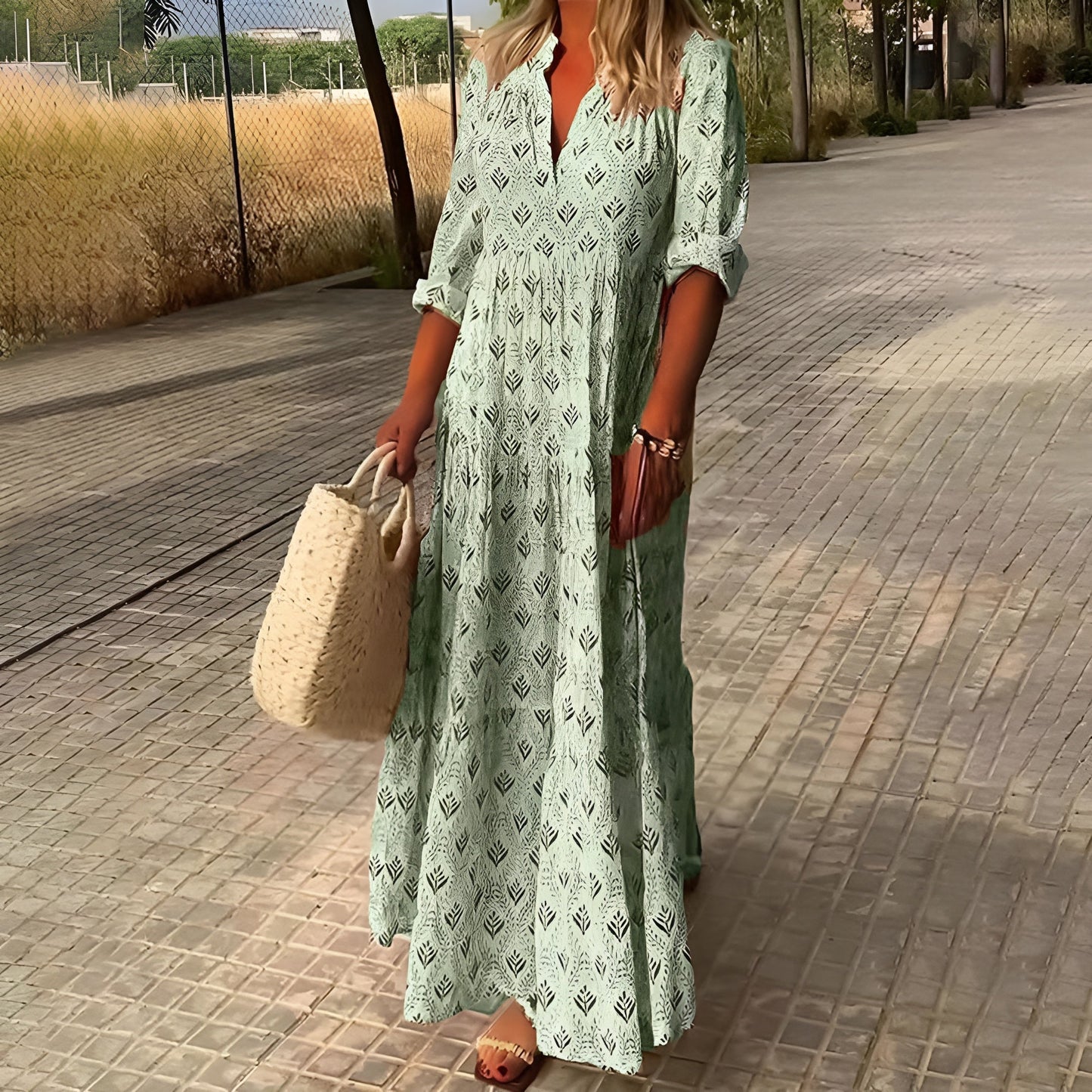Robe d'été Femme avec Col en V Chic Lucyle