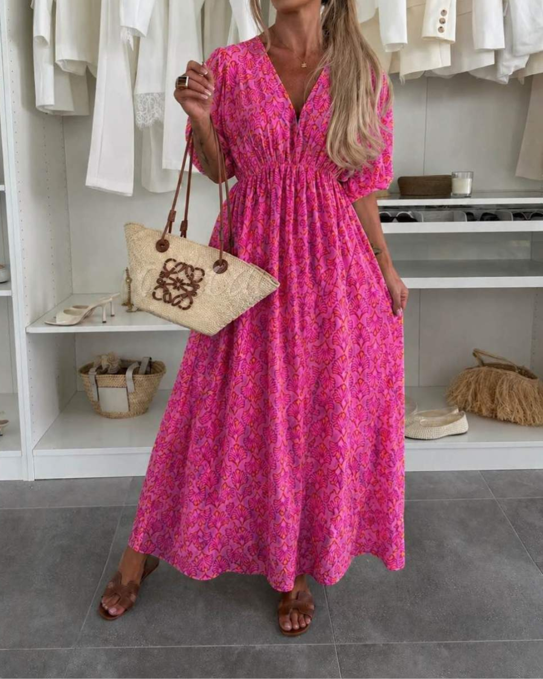 Robe d'été Femme avec Col en V Lucyle