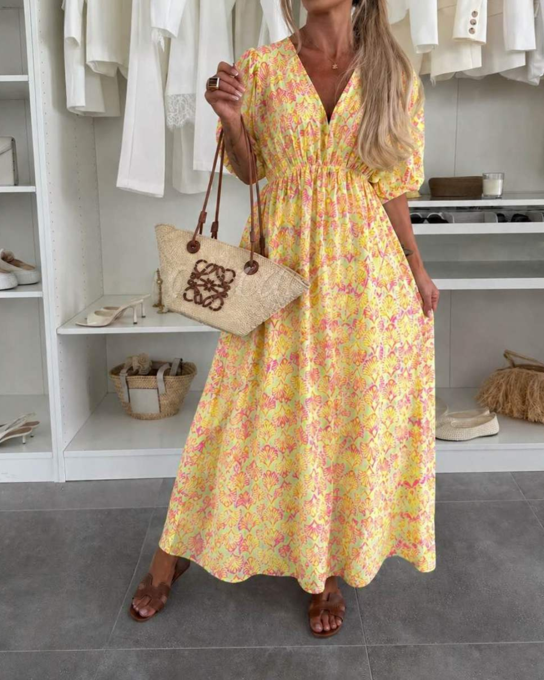 Robe d'été Femme avec Col en V Lucyle