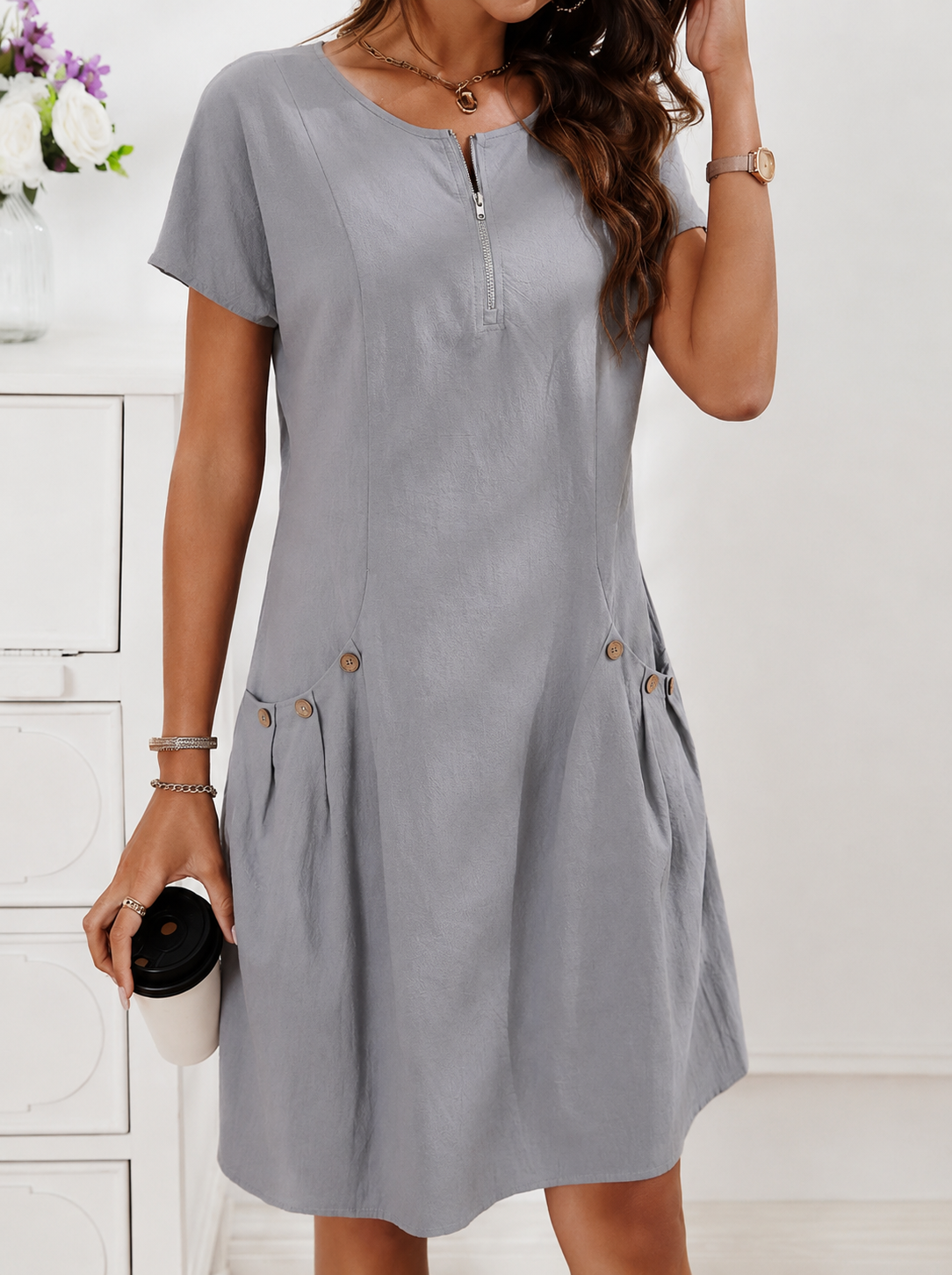 Robe d'été Femme avec Coupe Fluide en Lin Lucyle