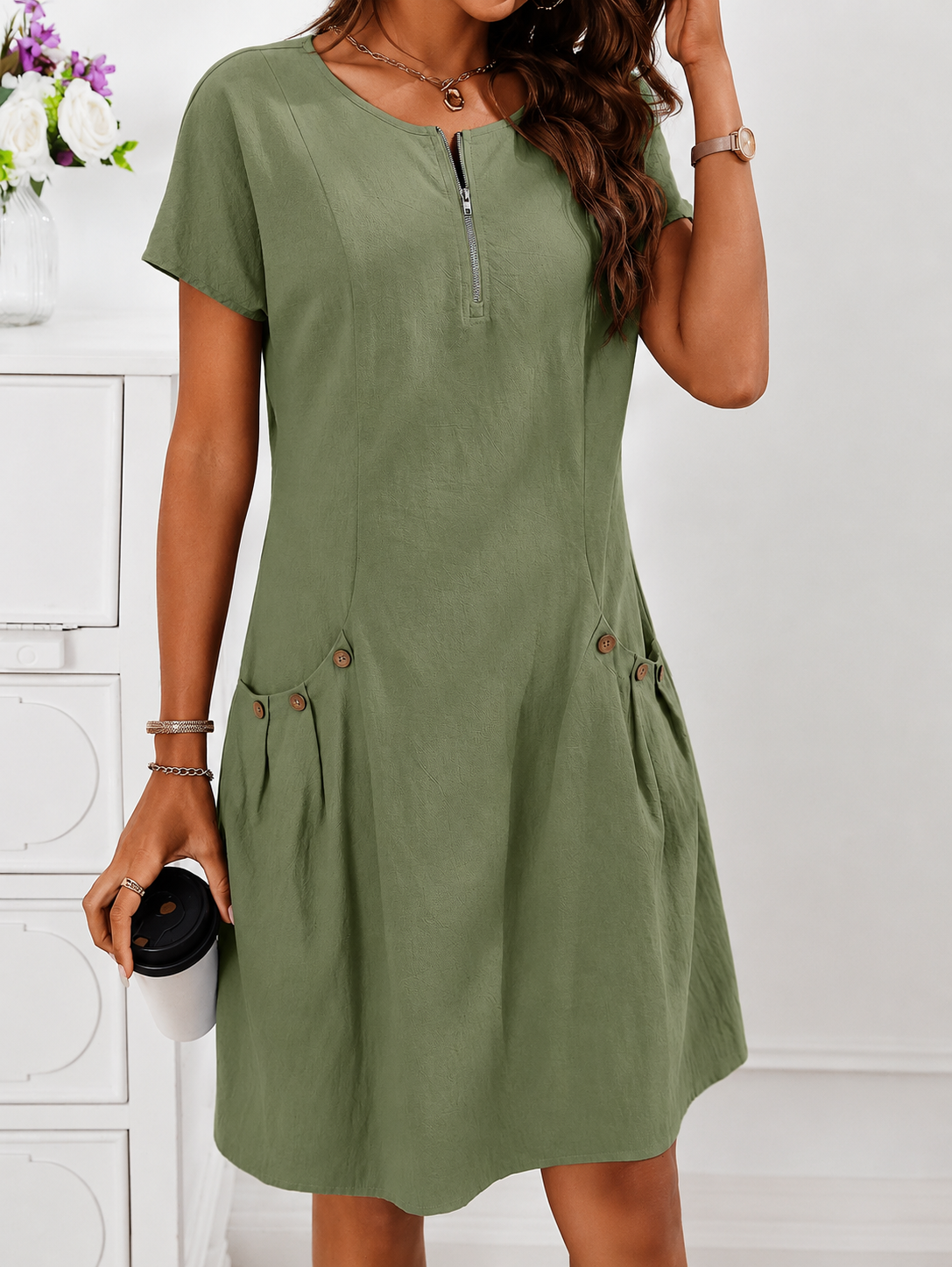 Robe d'été Femme avec Coupe Fluide en Lin Lucyle