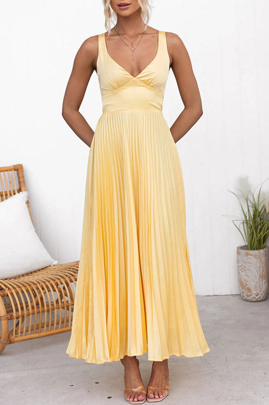 Robe de Soirée Femme avec Col en V en Satin Lucyle
