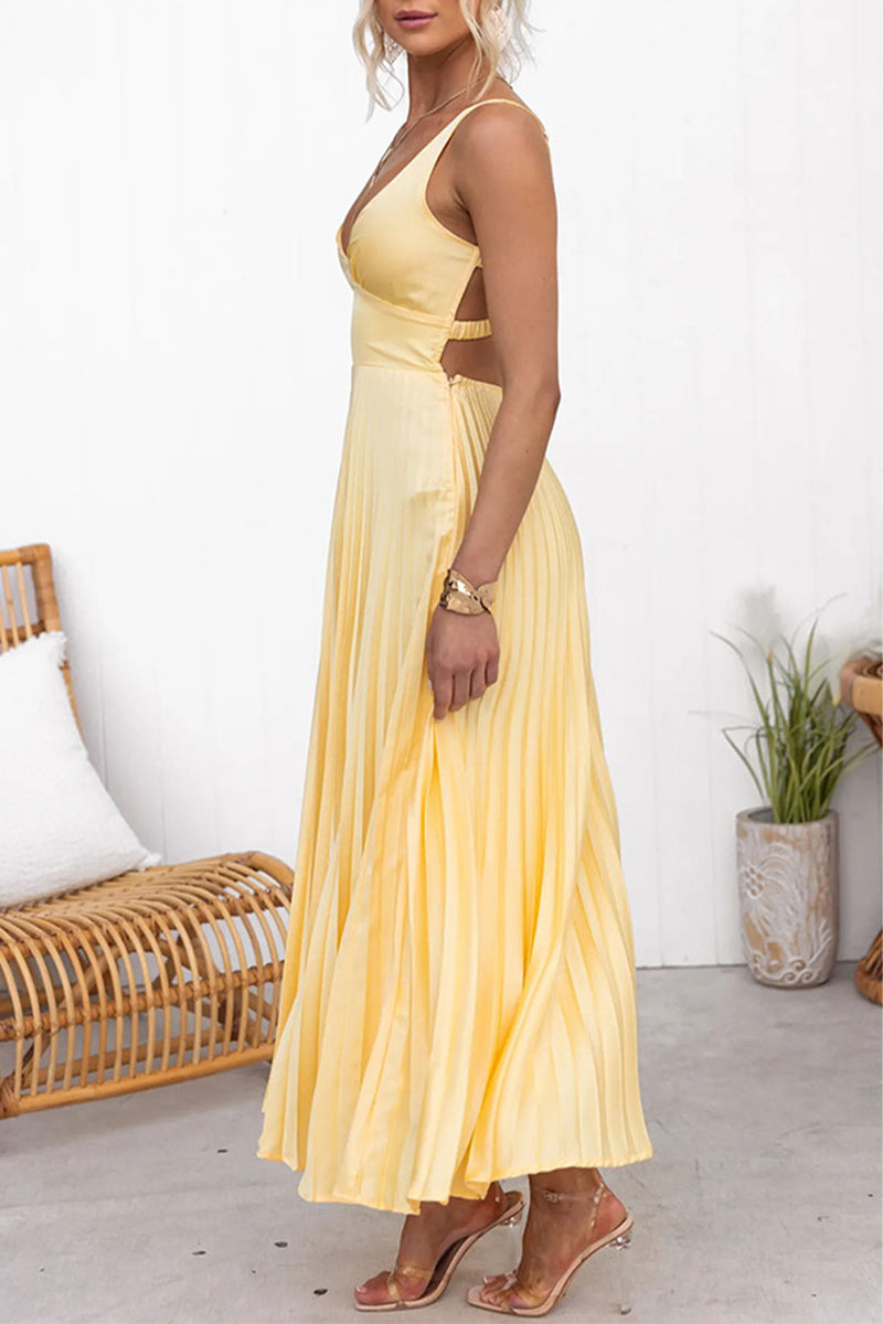 Robe de Soirée Femme avec Col en V en Satin Lucyle
