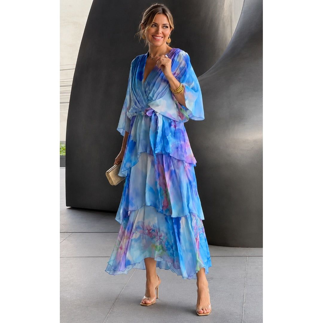 Robe de Soirée Femme avec Détail Cache-Cœur Lucyle