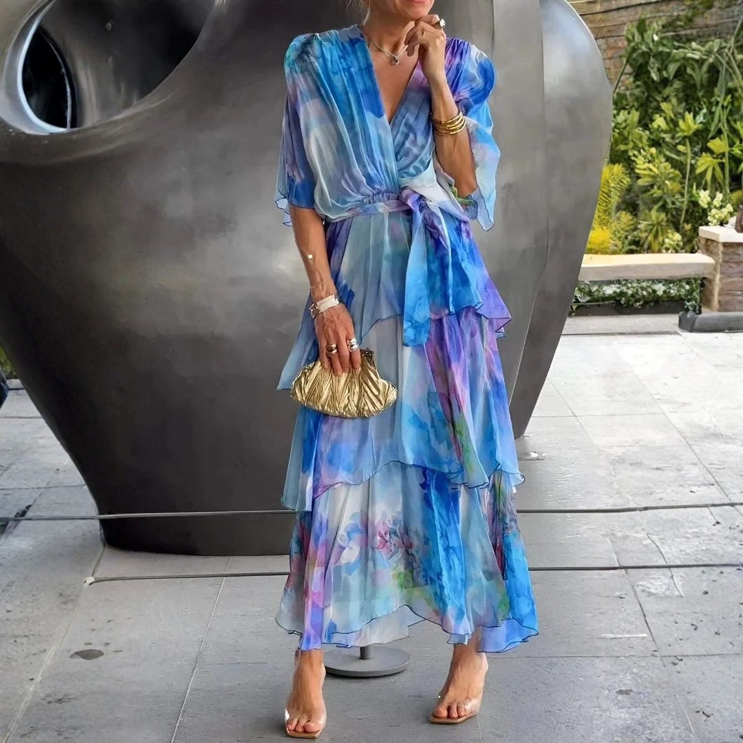 Robe de Soirée Femme avec Détail Cache-Cœur Lucyle