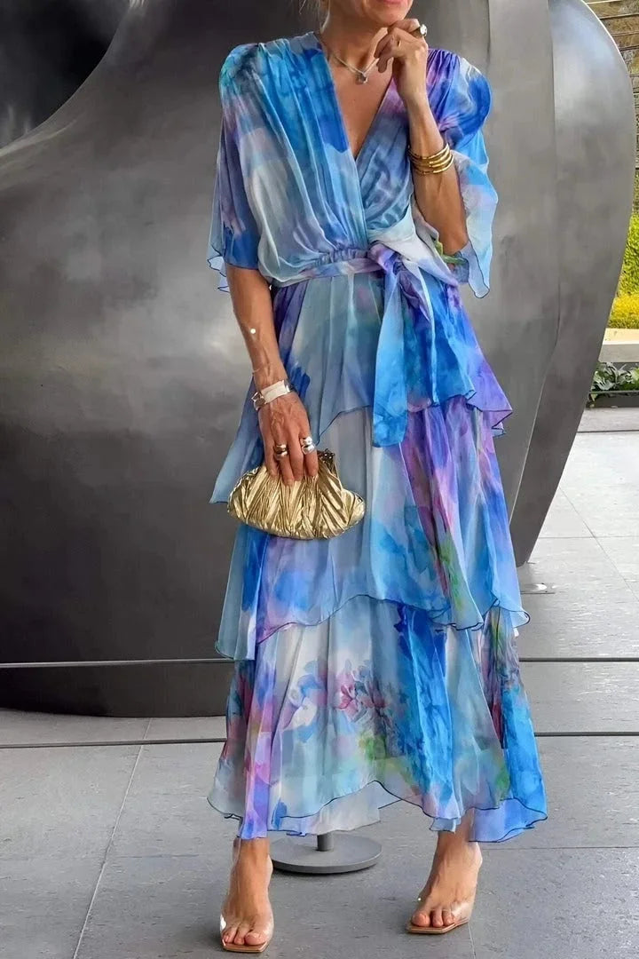 Robe de Soirée Femme avec Détail Cache-Cœur Lucyle