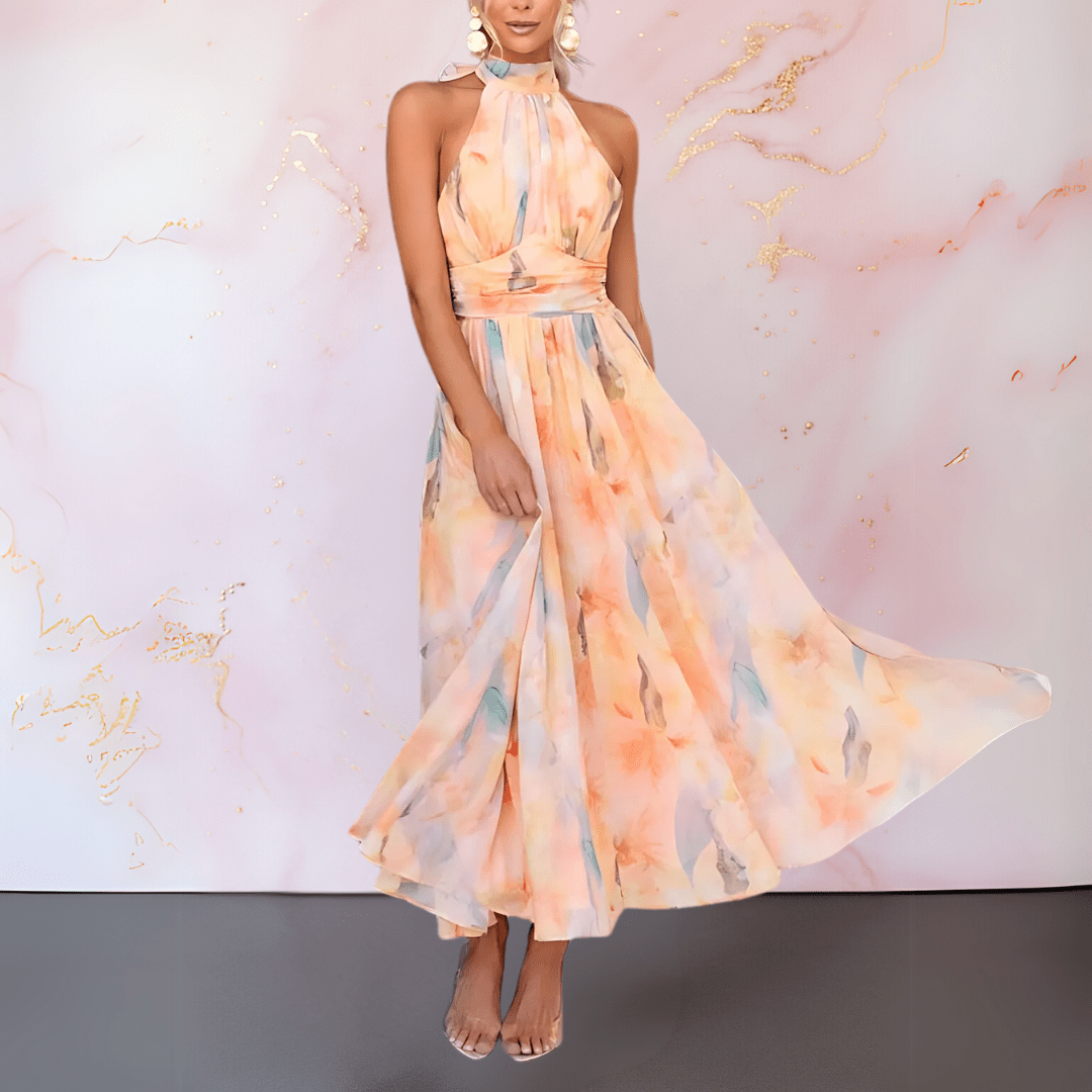 Robe de Soirée Femme avec Imprimé Aquarelle Lucyle
