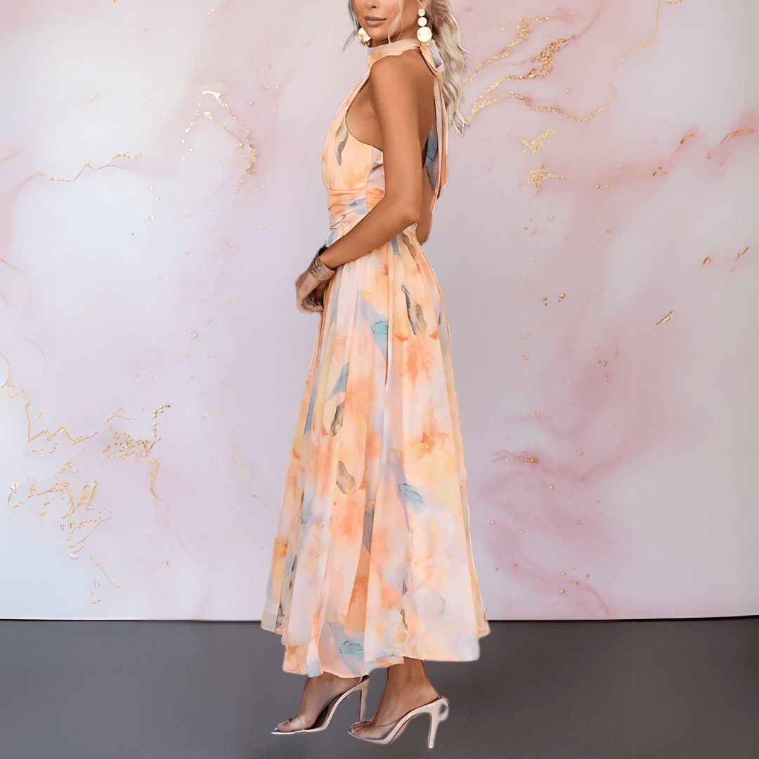 Robe de Soirée Femme avec Imprimé Aquarelle Lucyle