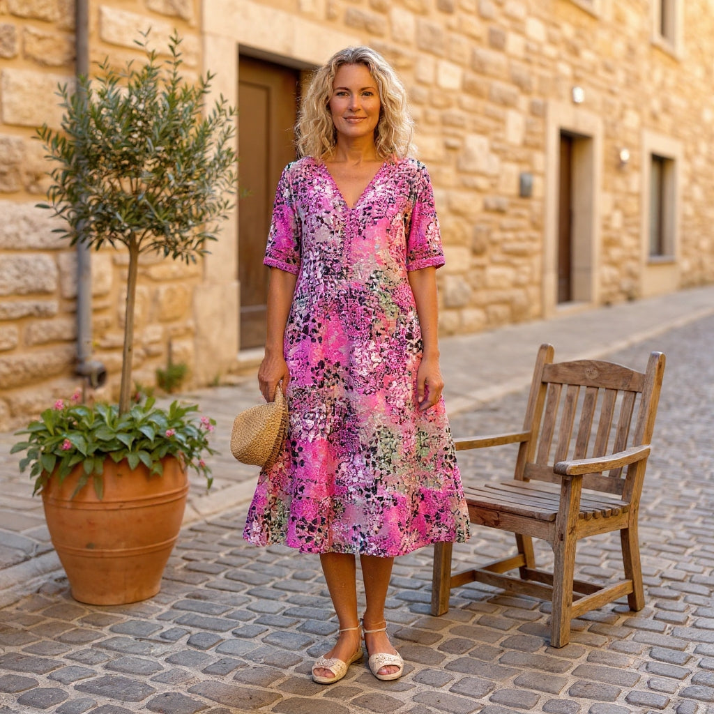 Robe mi-longue Femme avec Décolleté en V Lucyle