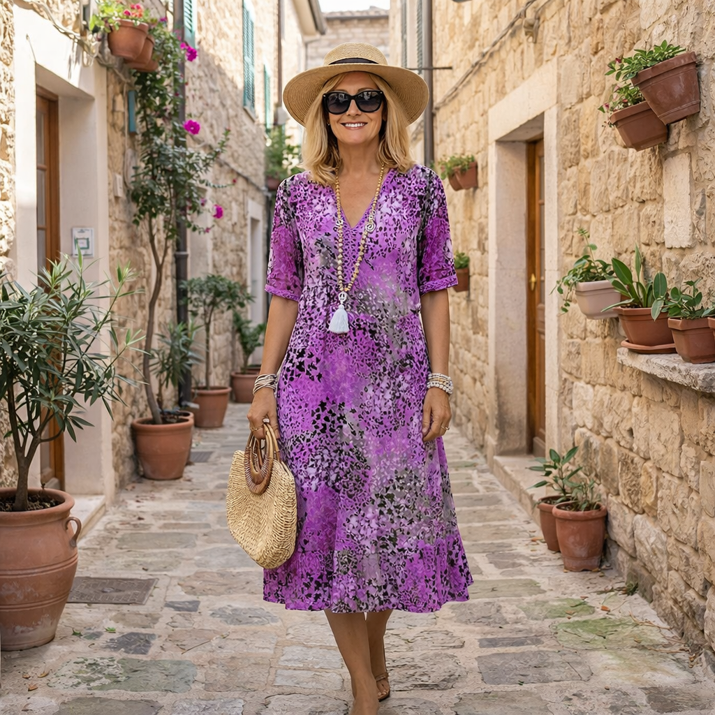 Robe mi-longue Femme avec Décolleté en V Lucyle