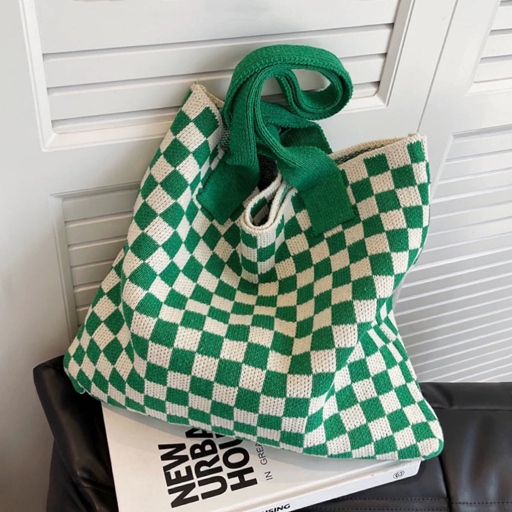 Sac Cabas Femme avec Design Rétro à Carreaux Lucyle