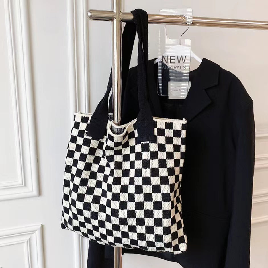 Sac Cabas Femme avec Design Rétro à Carreaux Lucyle