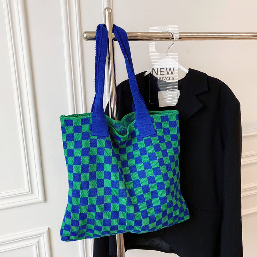 Sac Cabas Femme avec Design Rétro à Carreaux Lucyle
