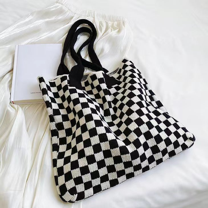 Sac Cabas Femme avec Design Rétro à Carreaux Lucyle