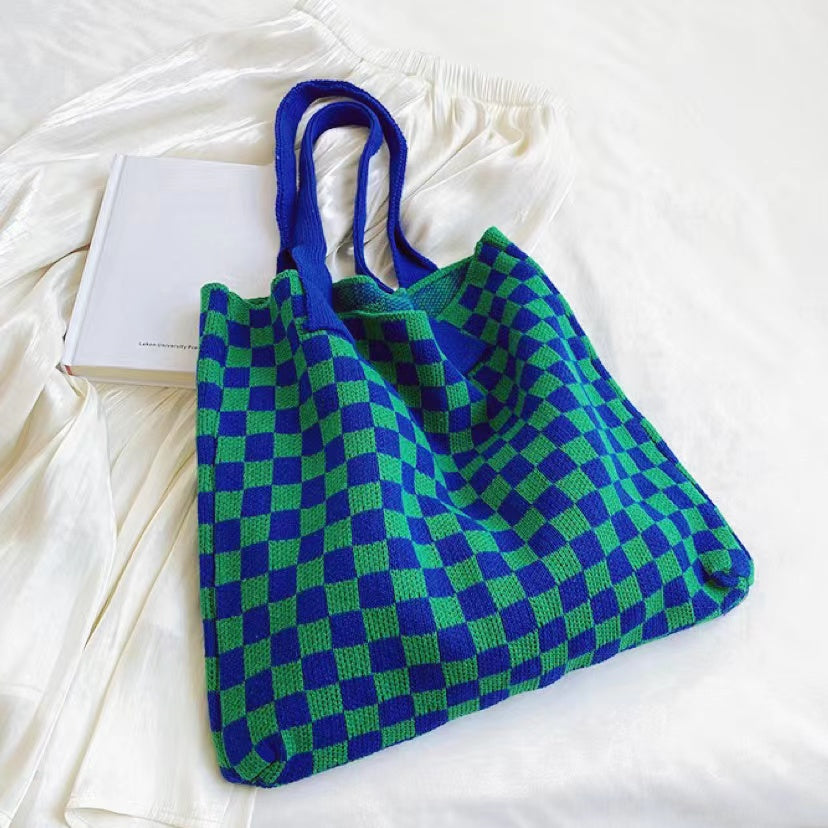 Sac Cabas Femme avec Design Rétro à Carreaux Lucyle