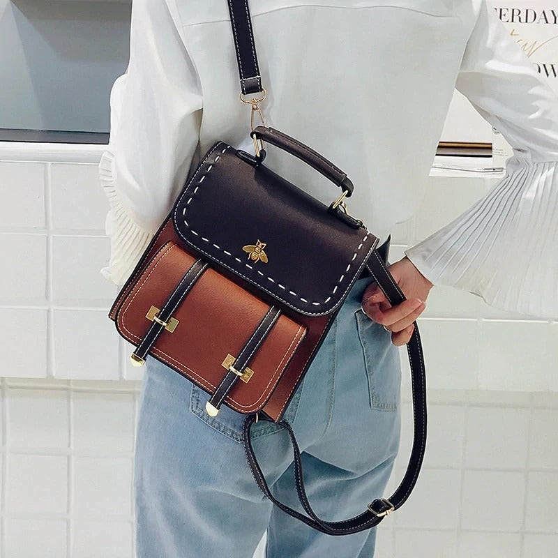 Sac à Dos Femme avec Design Vintage en Cuir Végétalien Lucyle