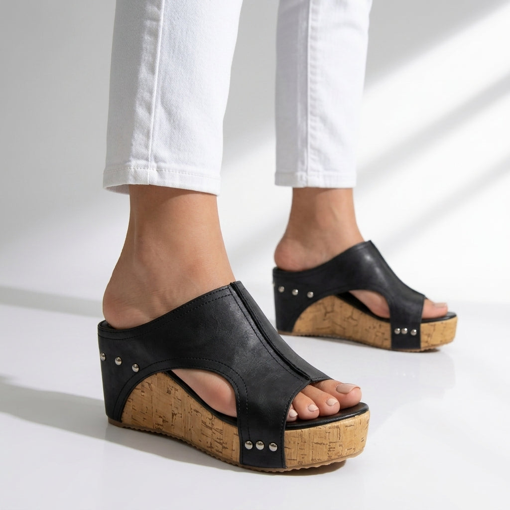 Sandales Compensées Femme avec Détails en Liège Lucyle