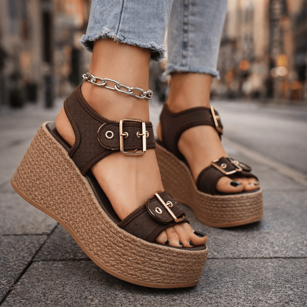 Sandales Femme avec Boucles Réglables Confort Lucyle