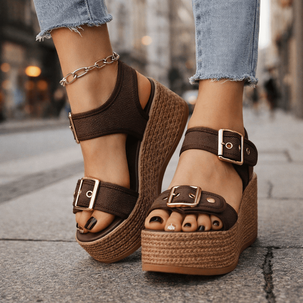 Sandales Femme avec Boucles Réglables Confort Lucyle