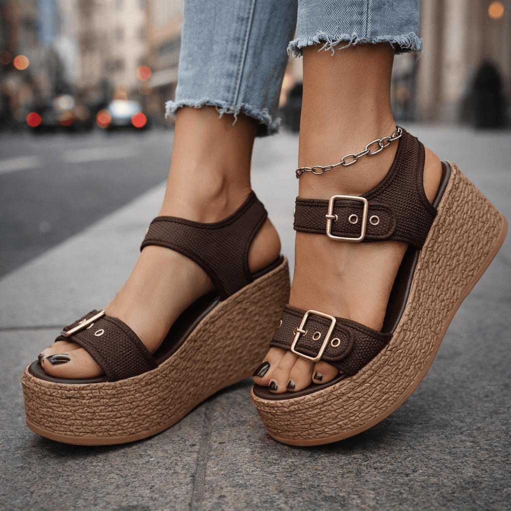 Sandales Femme avec Boucles Réglables Confort Lucyle
