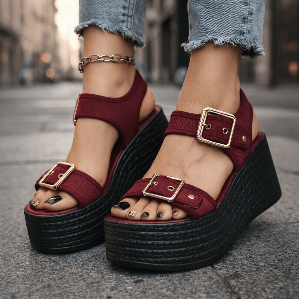 Sandales Femme avec Boucles Réglables Confort Lucyle