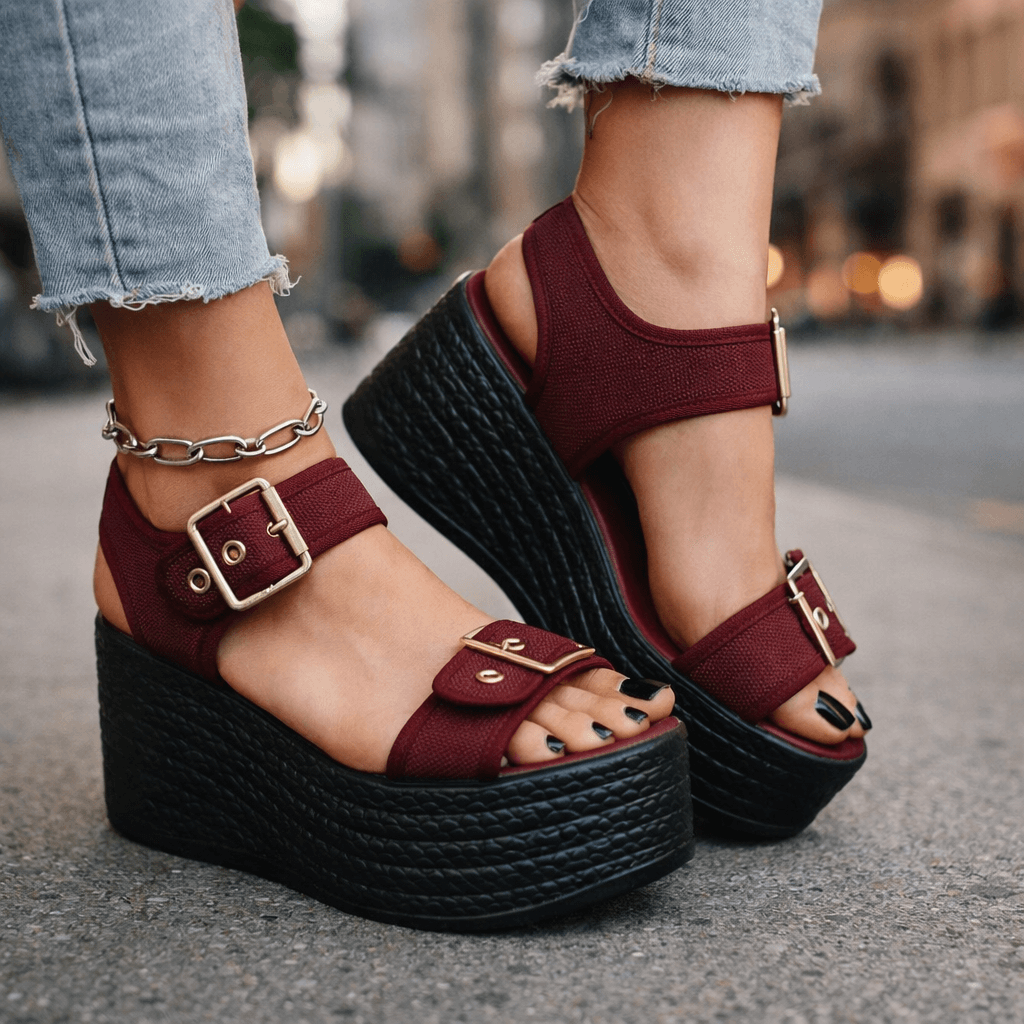 Sandales Femme avec Boucles Réglables Confort Lucyle