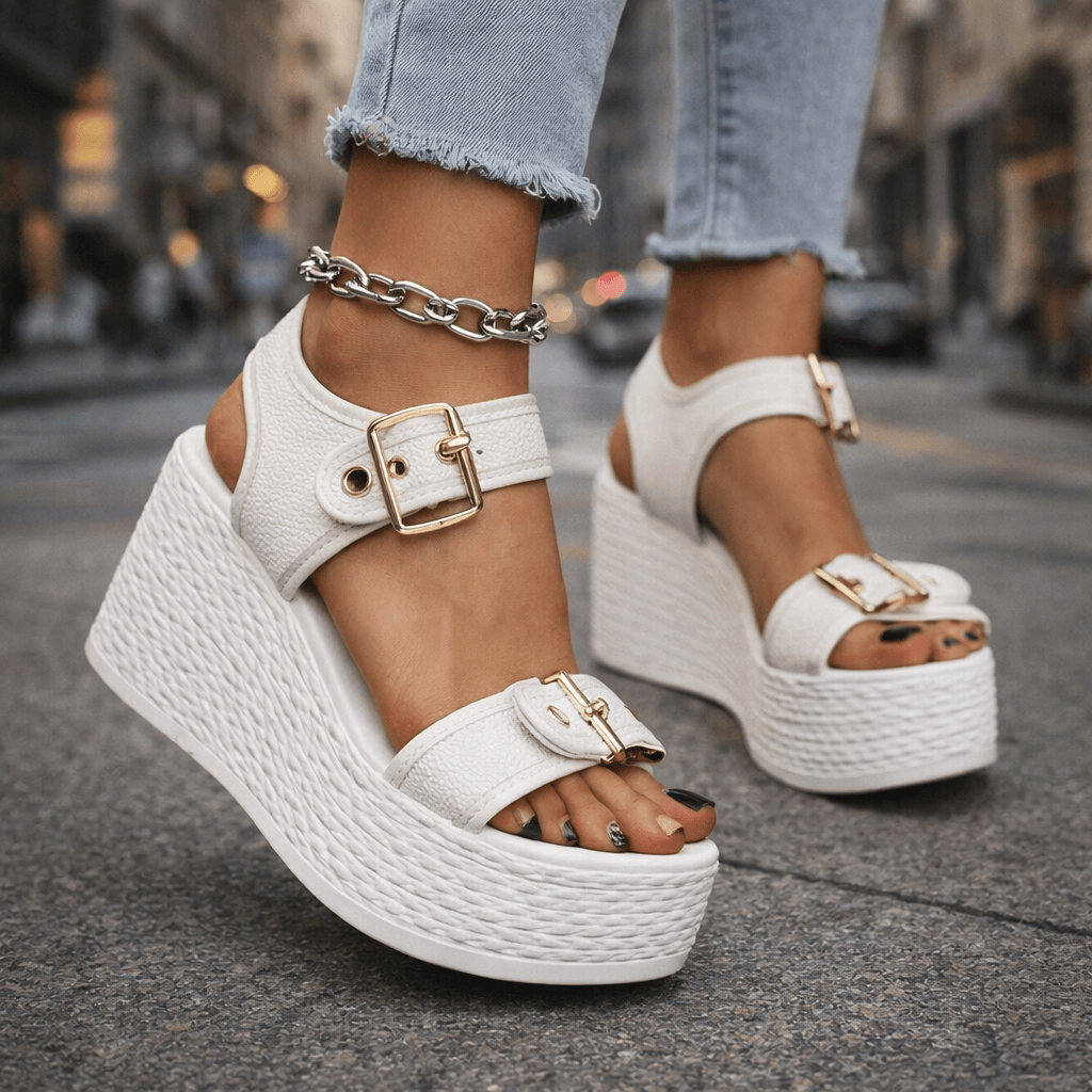 Sandales Femme avec Boucles Réglables Confort Lucyle