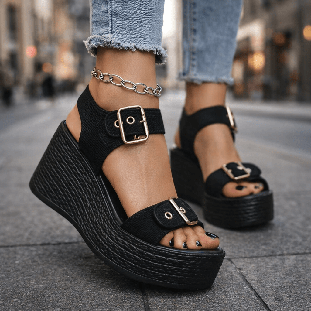 Sandales Femme avec Boucles Réglables Confort Lucyle