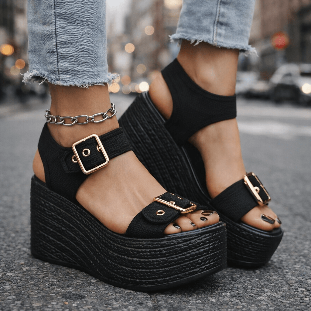 Sandales Femme avec Boucles Réglables Confort Lucyle