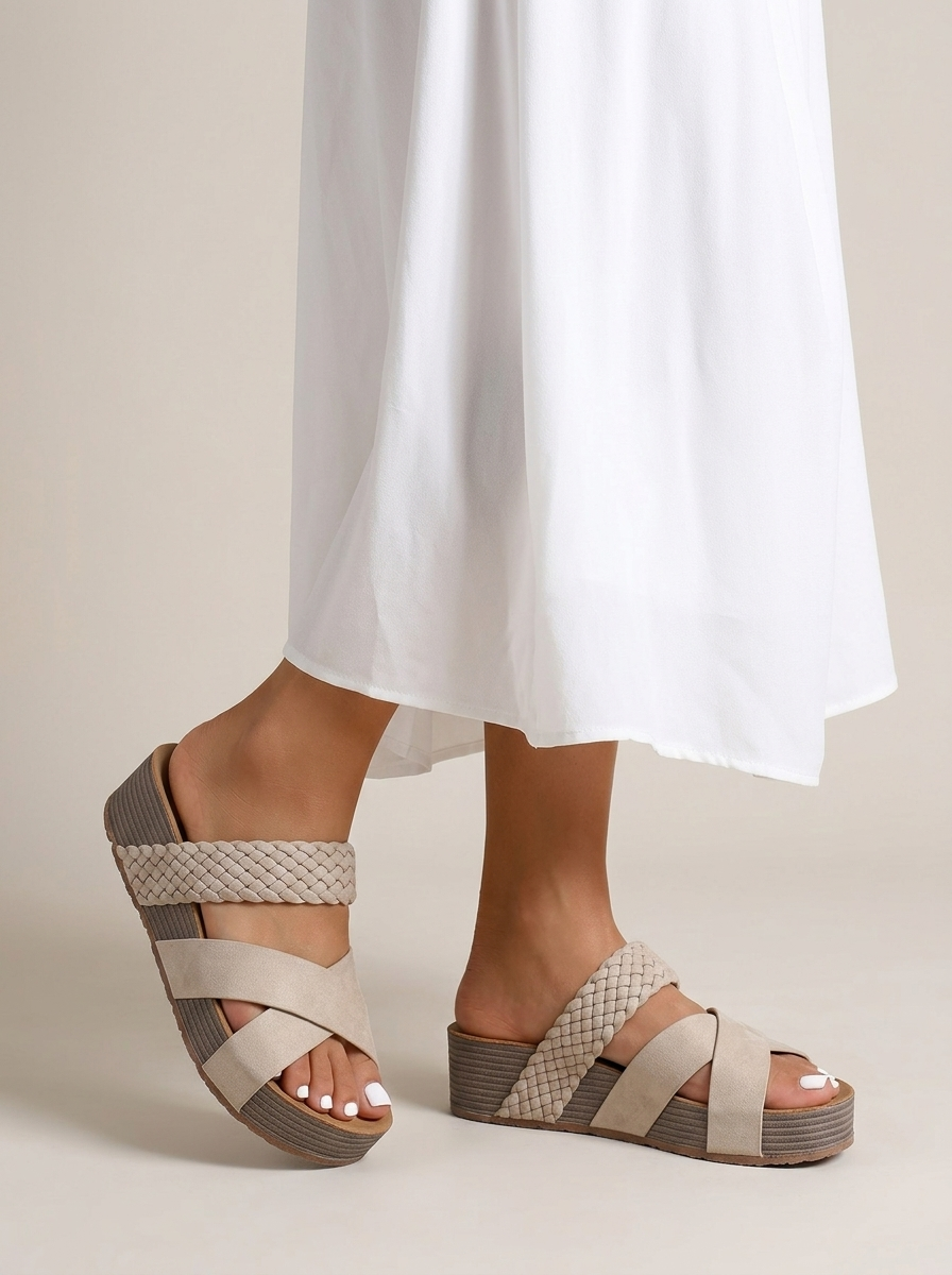 Sandales Femme avec Bride Tressée et Semelle Souple Lucyle